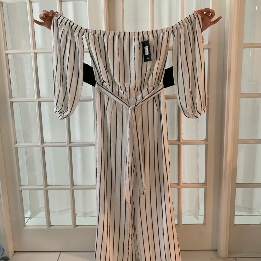 Black and white Fashion Nova jumpsuit